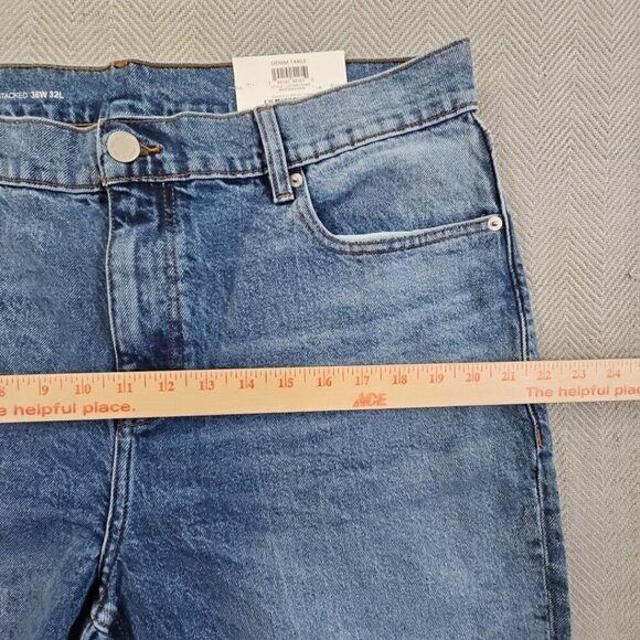 Mode of One Jeans Men's 36W 32L Blue Denim Stretch Straight Leg Quiet Luxury NWT - Picture 4 of 16